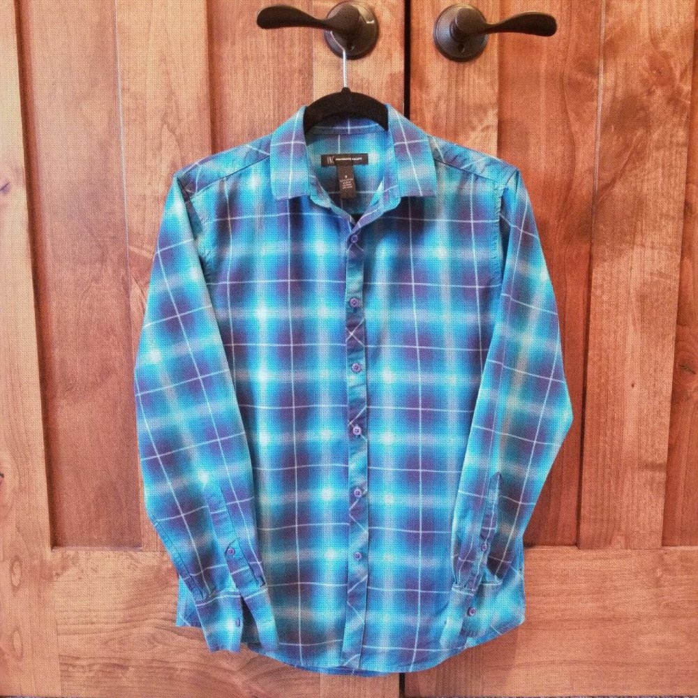 INC International Concepts (S) Blue Button-Up